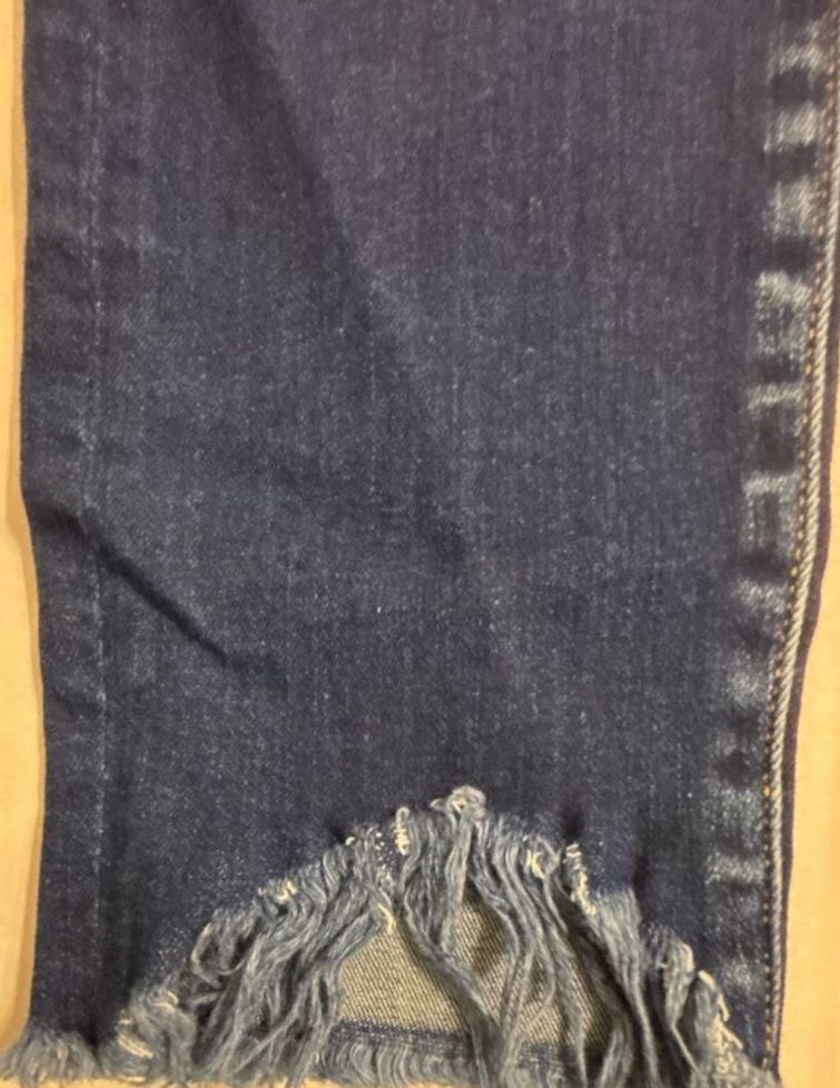 Flying Monkey Dark Wash Skinny Jeans with Frayed Hem Style Y2296 8