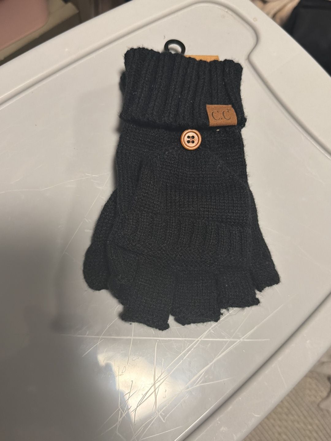 Women's Knitted Fingerless with Thumb Hole Long Sleeve Mitten Gloves 2