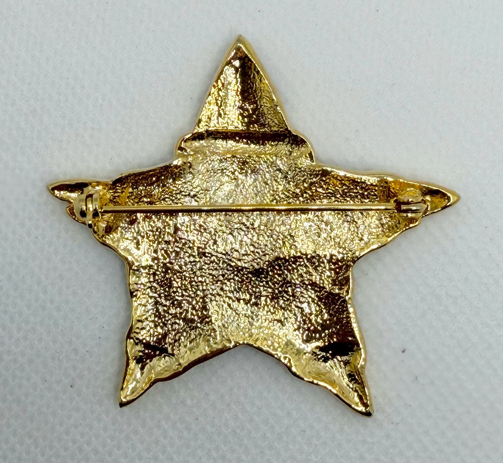 Vintage Enamel Christmas Santa Claus Star Brooch Pin 3