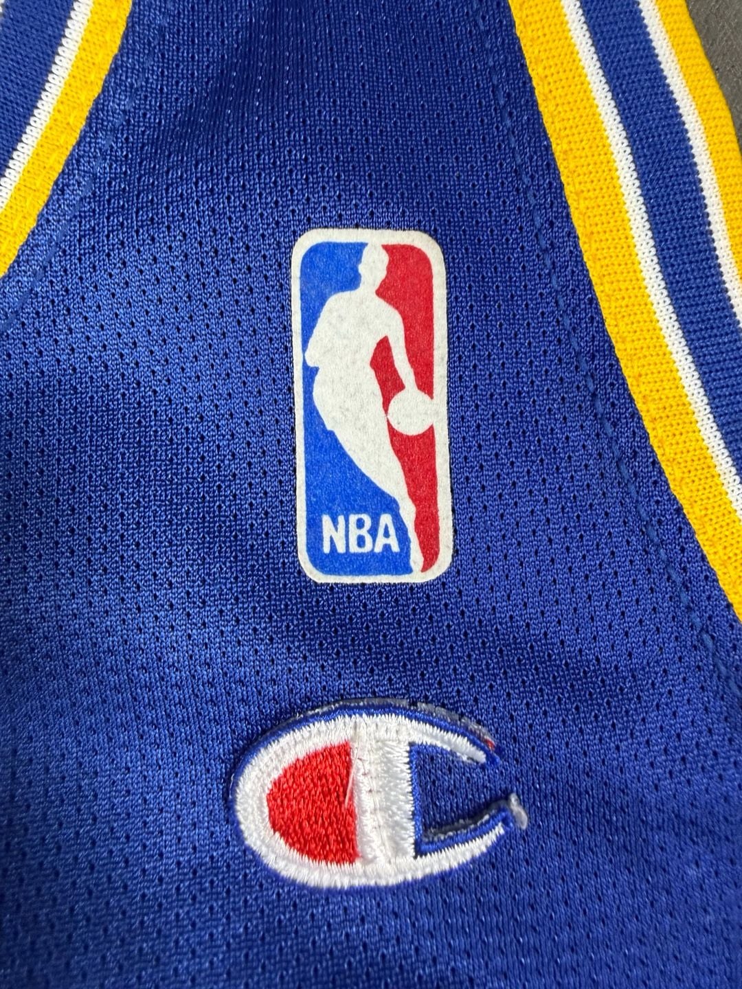 Vintage Champion Golden State Warriors Chris Webber #4 Blue NBA Jersey Size 48 6