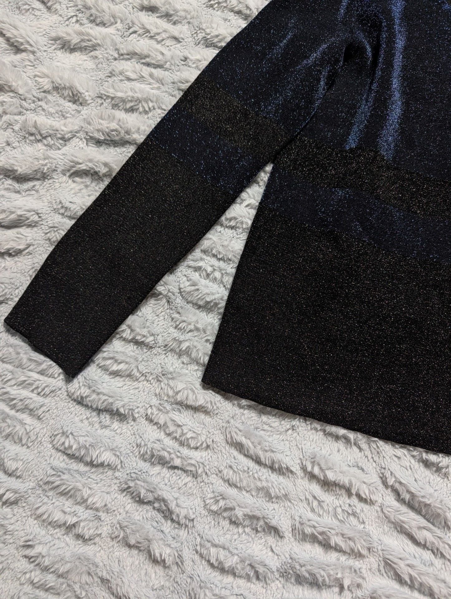 Tory Burch Navy and Black Sparkly Metallic Crewneck Sweater 4