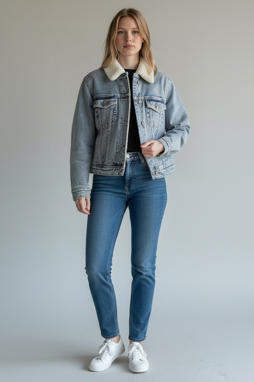 Hollister Sherpa-Lined Denim Trucker Jacket 3