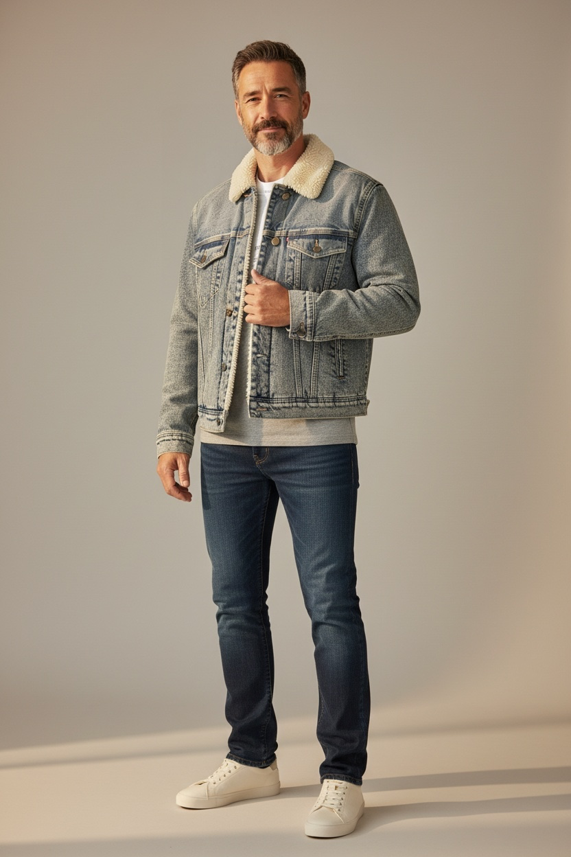 Hollister Sherpa-Lined Denim Trucker Jacket 2