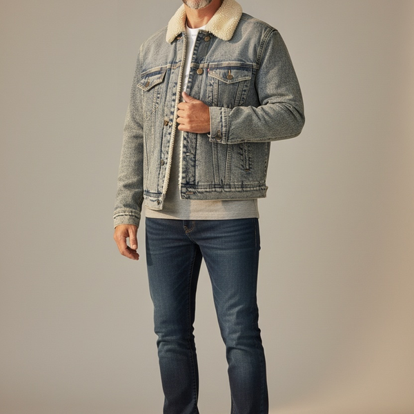 Hollister Sherpa-Lined Denim Trucker Jacket