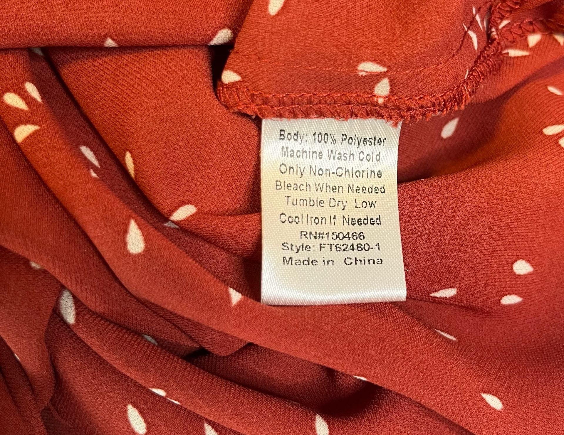 Red & White Contrast Blouse Tie Sleeve Top Statement Career Workwear Shirt 7