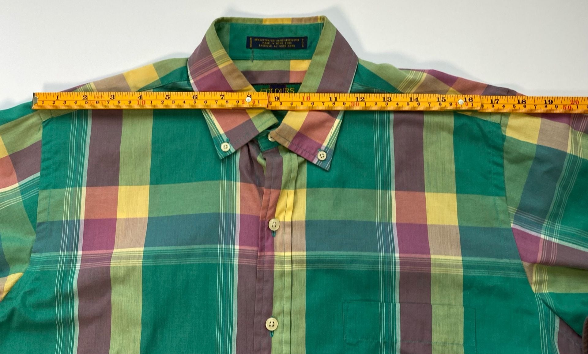 Vintage Colours by Alexander Julian Madras Plaid Button Down Shirt. M/M 7