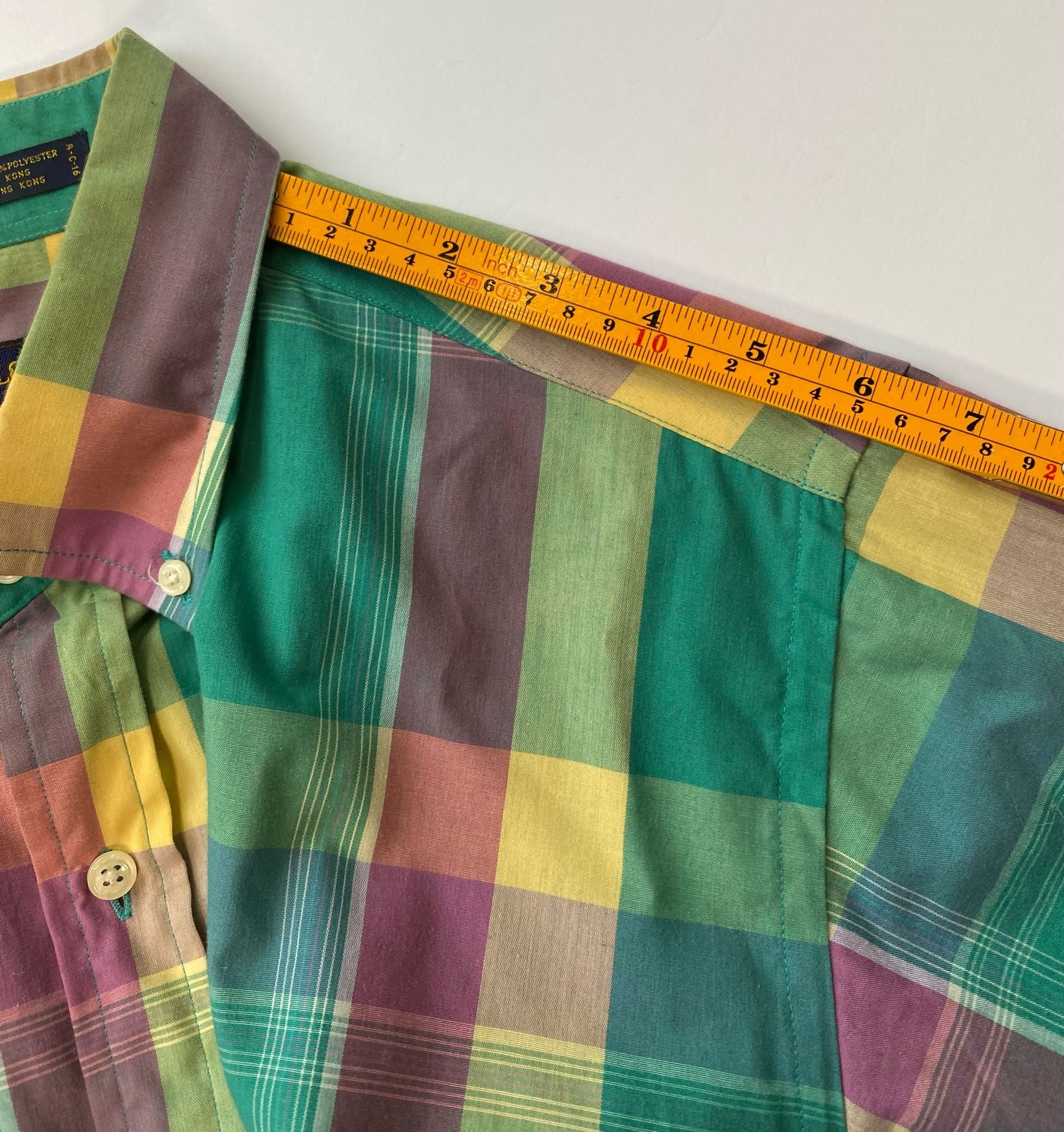 Vintage Colours by Alexander Julian Madras Plaid Button Down Shirt. M/M 10