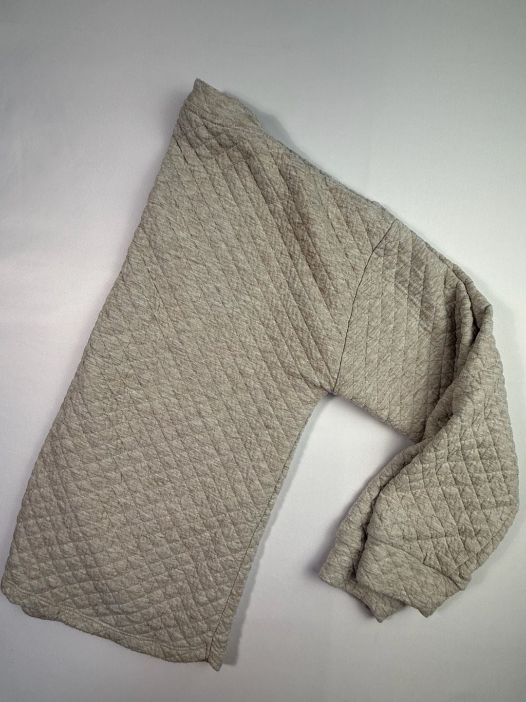 J. Crew Quilted Button-Neck Sweatshirt Beige Heather Size M 9