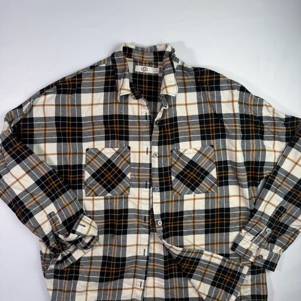 UGG Deborah Plannel Shirt Black Plaid Medium
