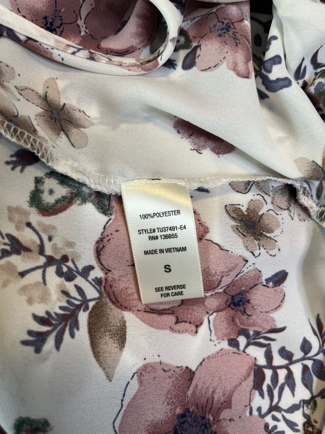White Rose Floral Surplice Wrap Blouse Tie Sleeve High-Low Boho Romantic Top 7