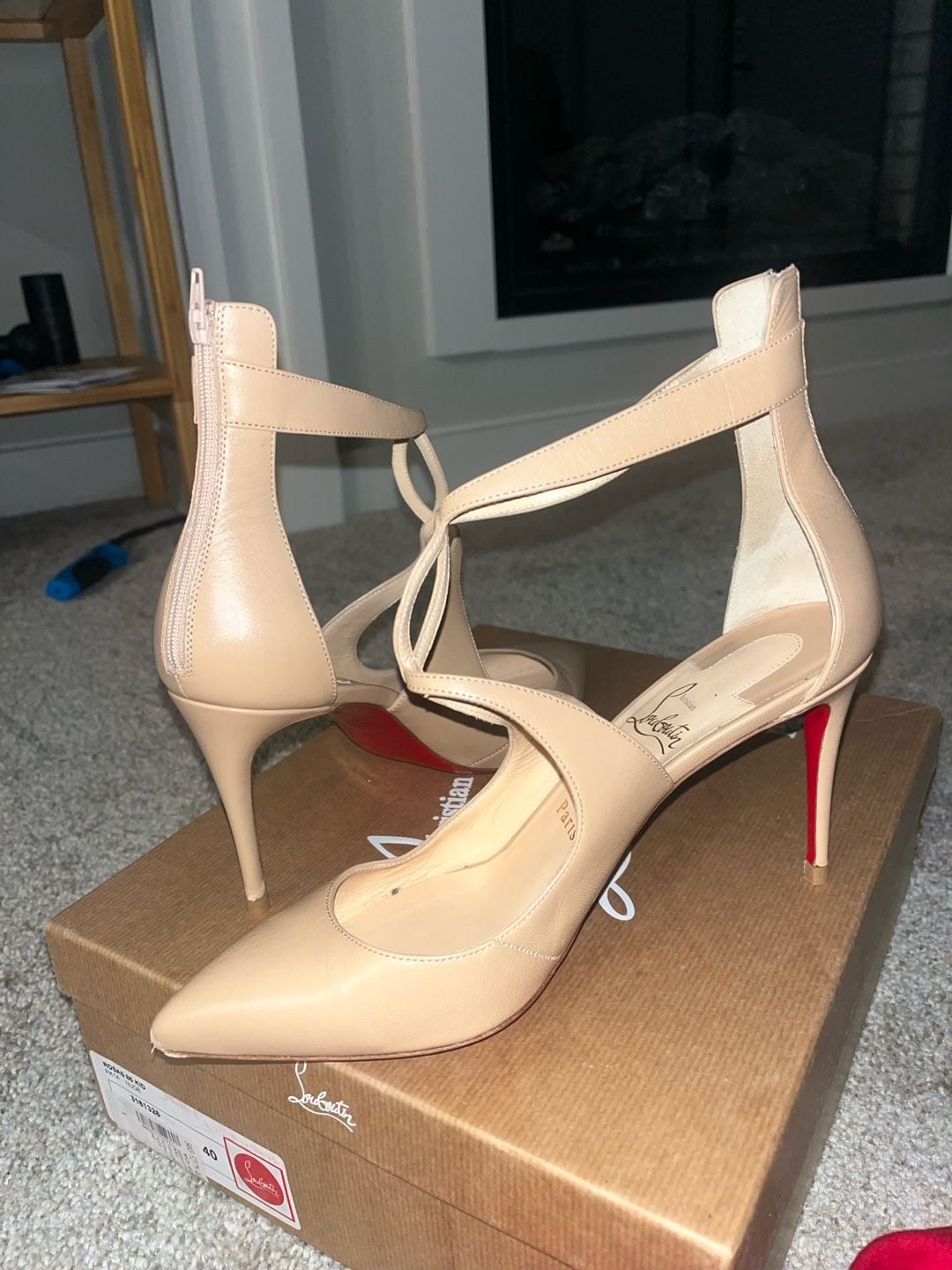 Christian Louboutin Rosas 85 Kid Nude Pointed Toe Pumps 2