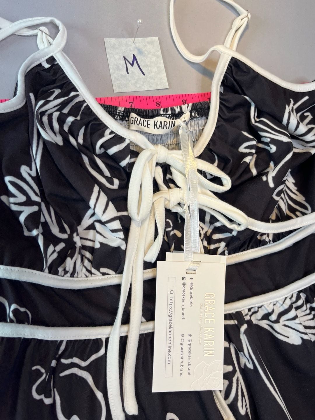 Black White Floral Spaghetti Strap Maxi Dress Y2K Romantic Boho Slip Dress 7