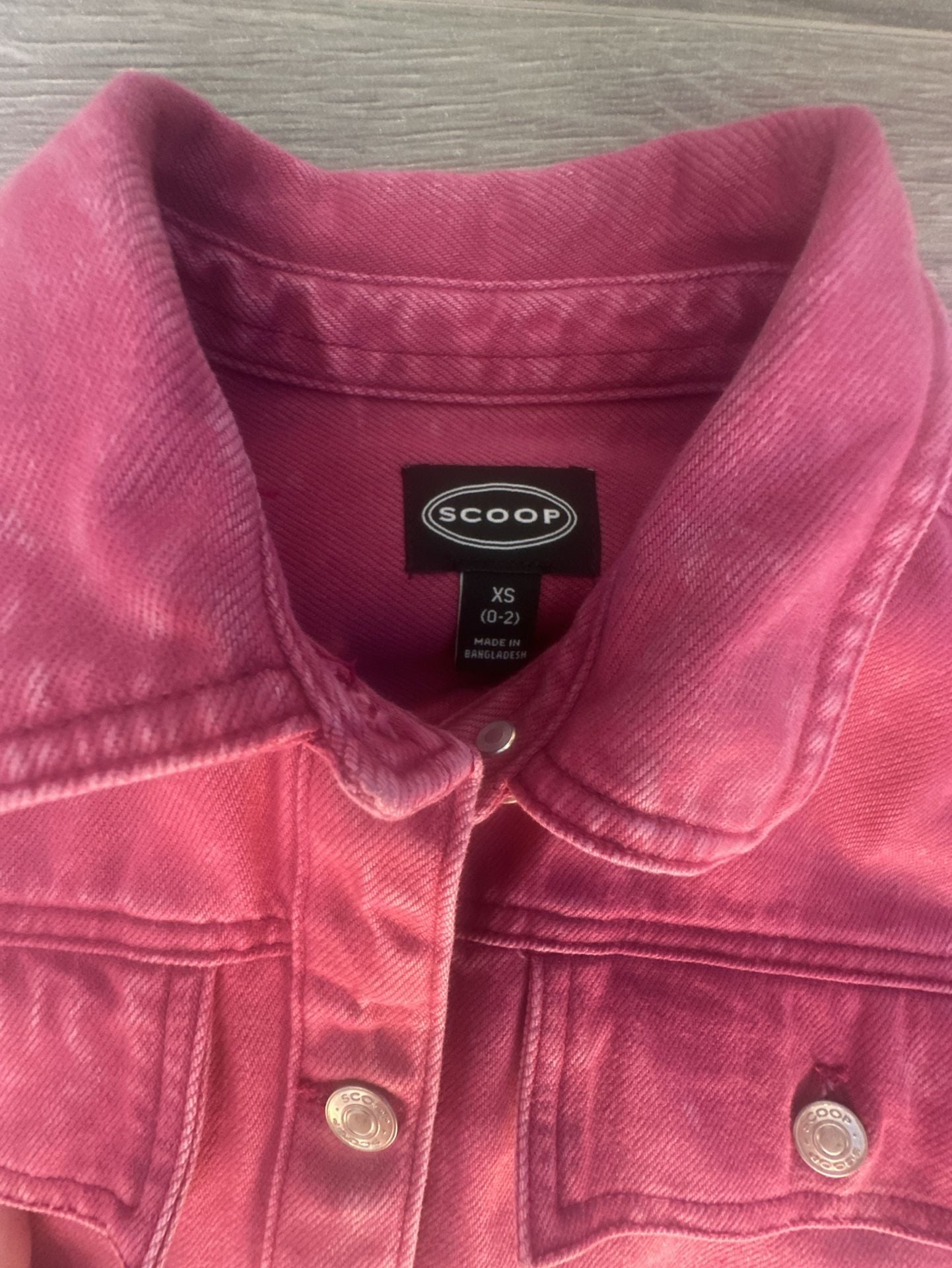 Scoop Women's Oversized Acid Wash Denim Shacket in Rose Pink 7