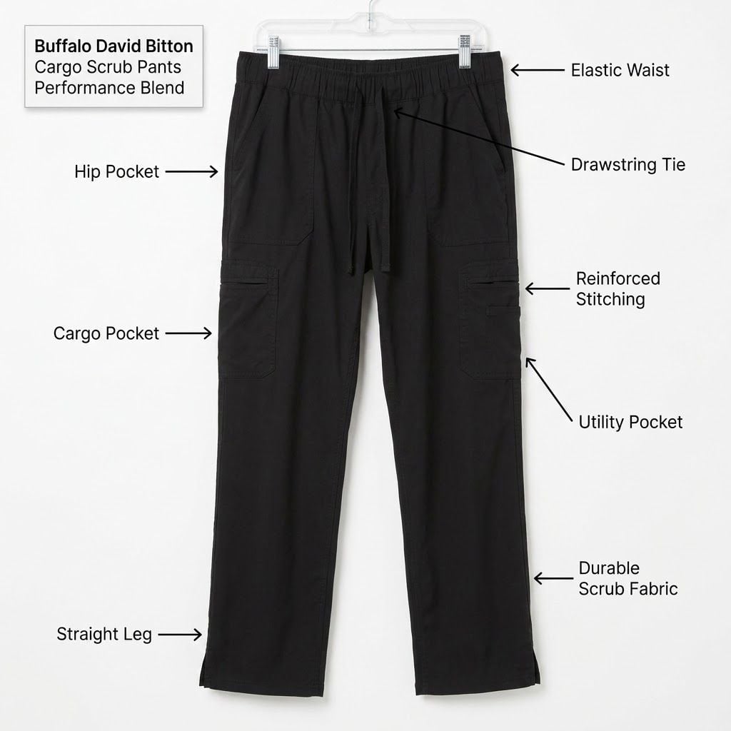 Buffalo David Bitton Black Cargo Jogger Pants 4