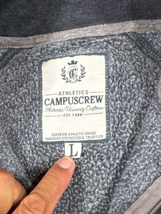 CAMPUSCREW UCLA Bruins 1919 Quarter Zip Charcoal Sweatshirt Size L 5