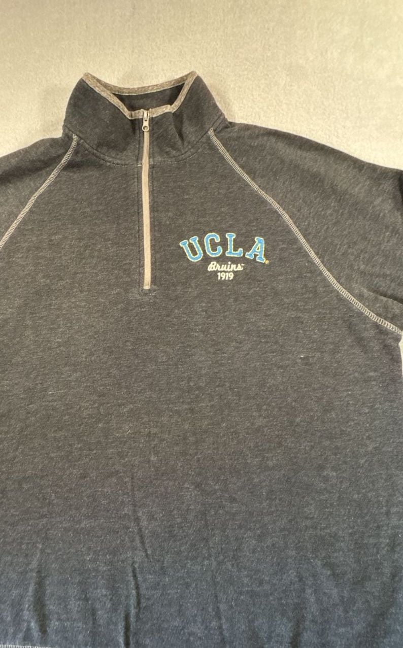 CAMPUSCREW UCLA Bruins 1919 Quarter Zip Charcoal Sweatshirt Size L 4