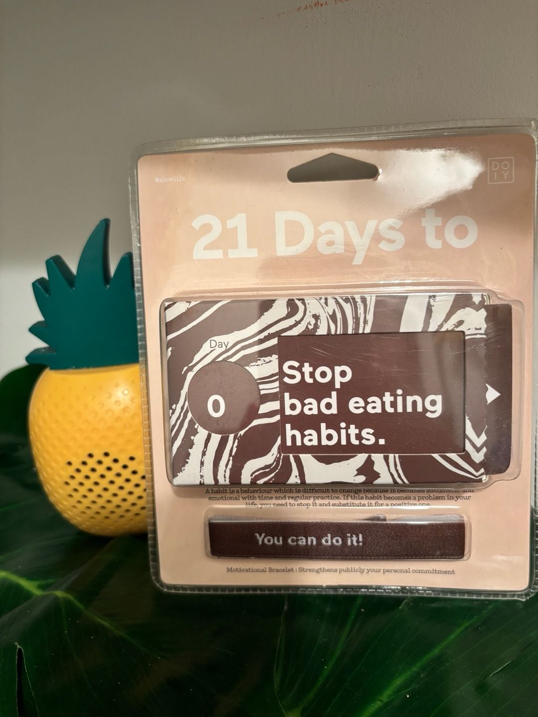 DOIY 21 Days to Stop Bad Eating Habits Challenge Ticket Box and Motivational Bracelet 1