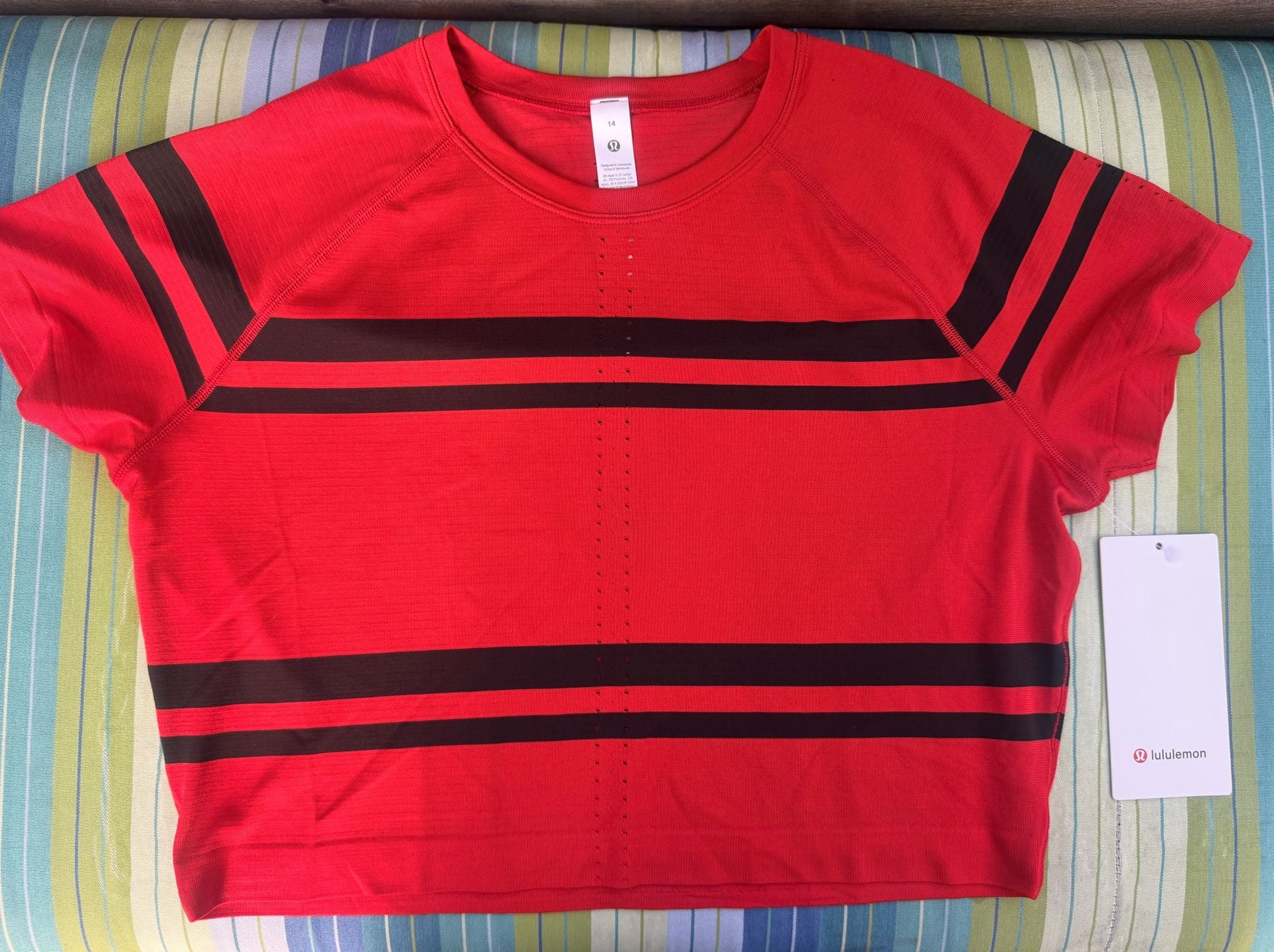 Lululemon Swiftly Tech Cropped Short-Sleeve Shirt 2.0 Stripe 2