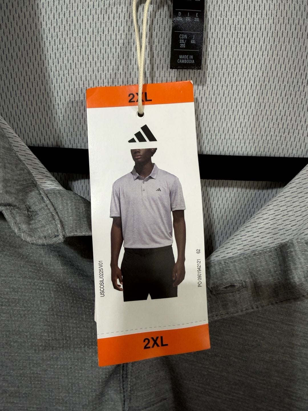 Adidas Men's Gray Value Polo 2 Heathered Short Sleeve Golf Shirt Size 2XL 4