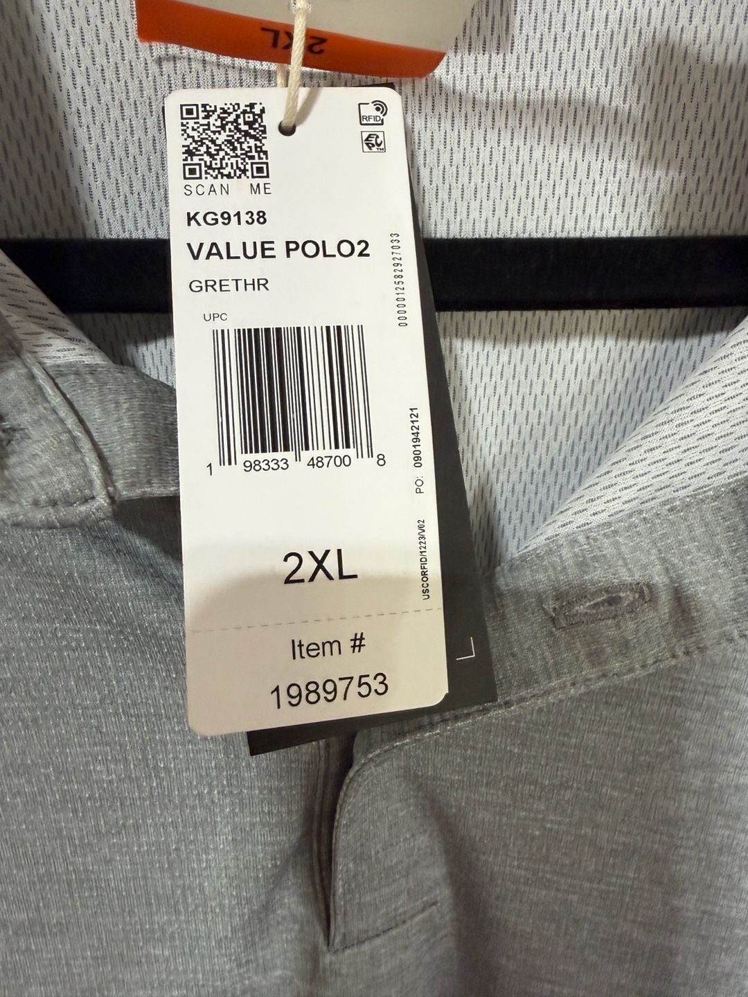 Adidas Men's Gray Value Polo 2 Heathered Short Sleeve Golf Shirt Size 2XL 6