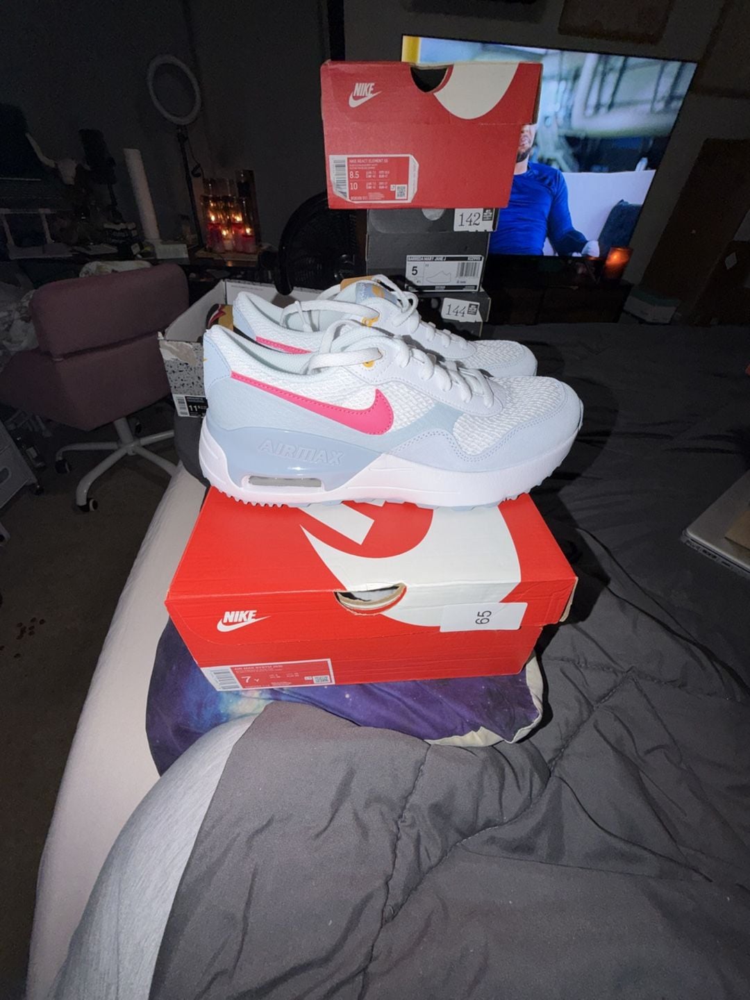 Nike Air Max SYSTM (GS) White/Pinksicle-Blue Tint DQ0284-113 Big Kids' Shoes Size 7Y 4
