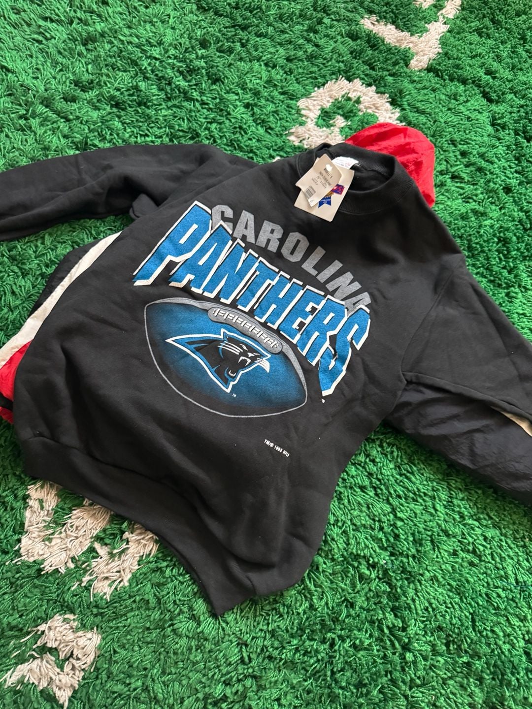 Vintage 1993 NFL Carolina Panthers Graphic Crewneck Sweatshirt Youth XL 2