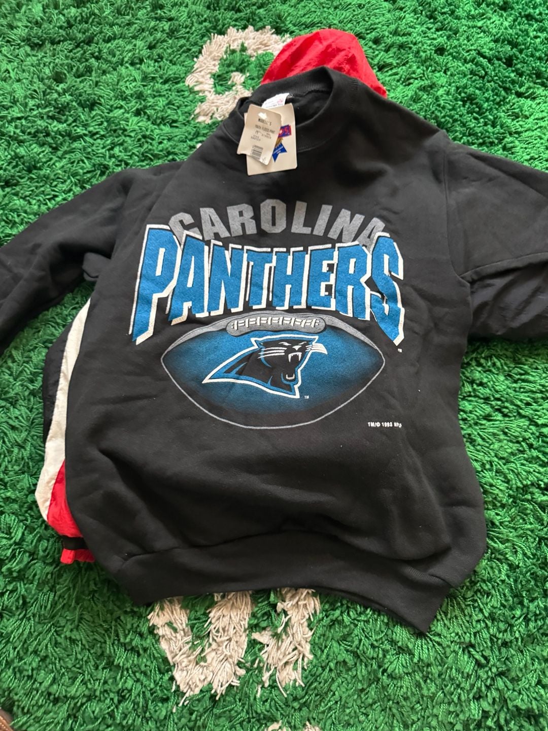 Vintage 1993 NFL Carolina Panthers Graphic Crewneck Sweatshirt Youth XL 3