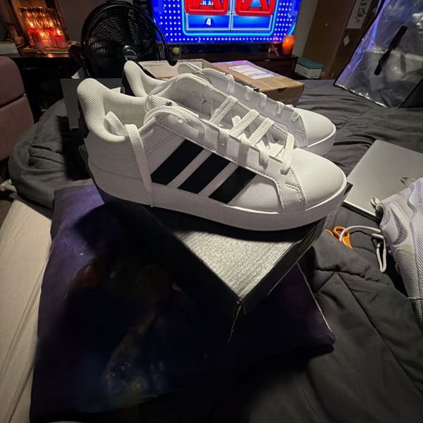 Adidas Grand Court 3.0 J White Black Sneakers