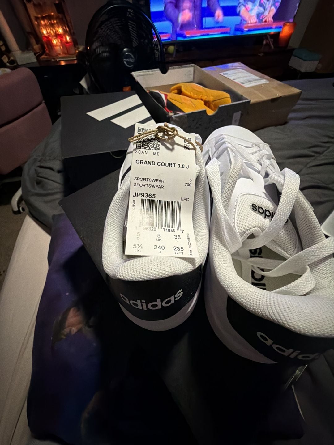 Adidas Grand Court 3.0 J White Black Sneakers 4