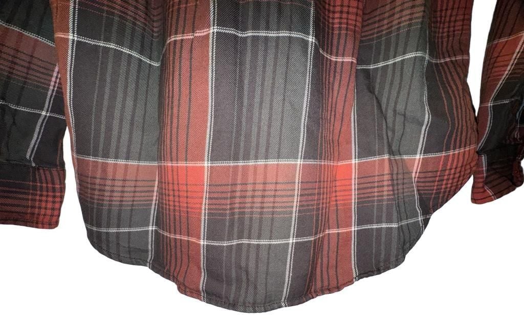 Filson Farrow Women’s L Red Gray Plaid Flannel Shirt Cotton Button Up 13