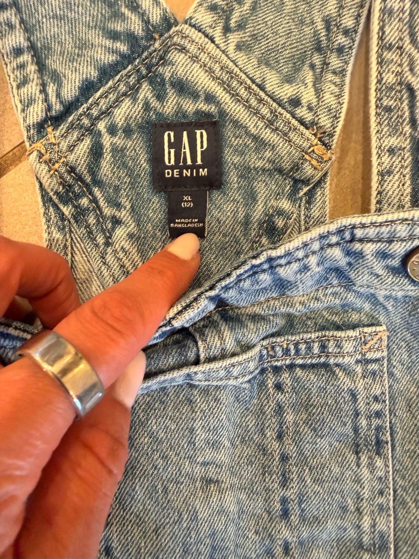 Gap Denim Light Wash Raw Hem Shortalls Overalls 3