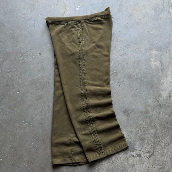 Y2K Old Navy Olive Green Super Baggy Wide Leg Stripped Sweatpants