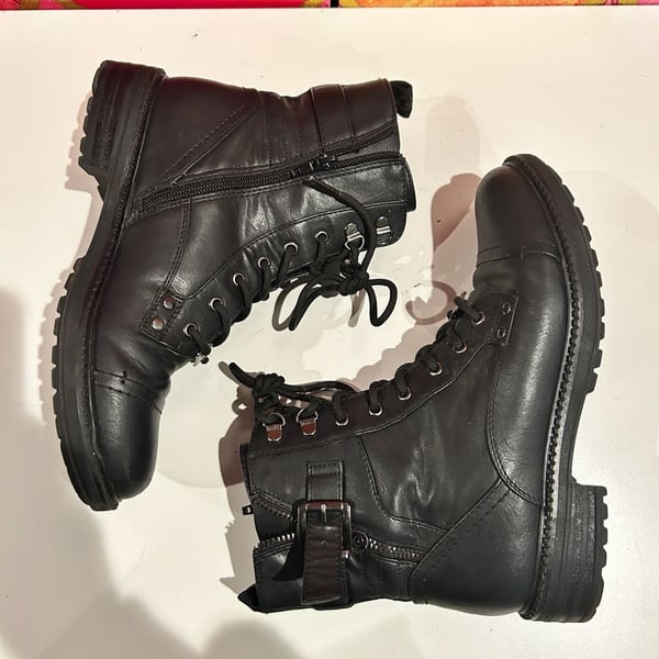 GBG Los Angeles Black Combat Boots Size 8M