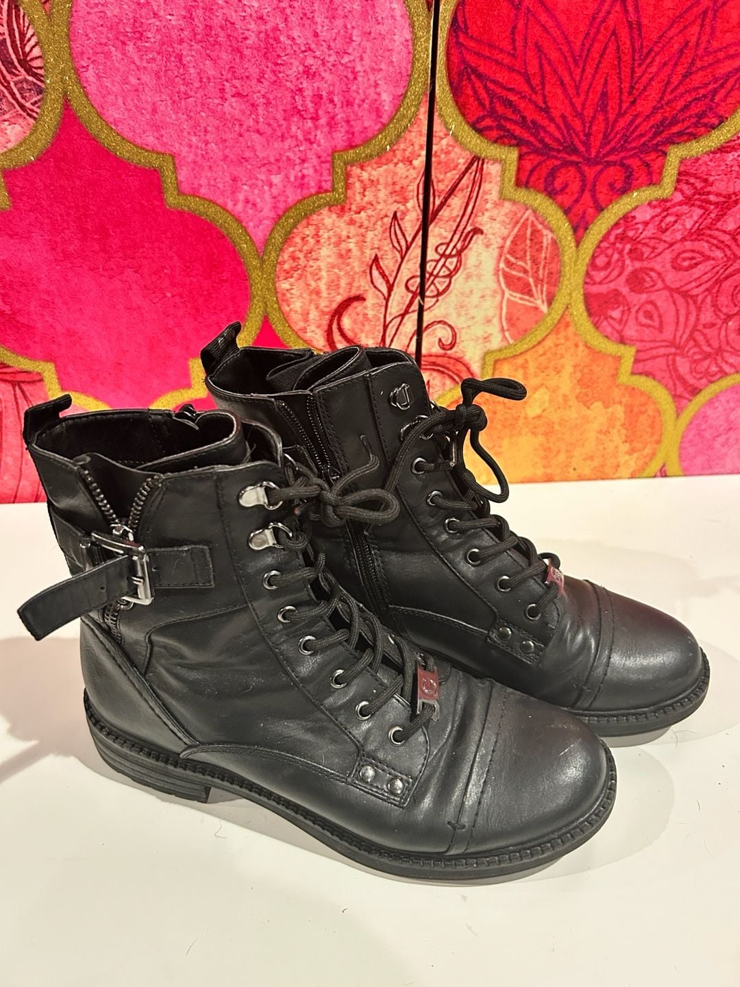 GBG Los Angeles Black Combat Boots Size 8M 8