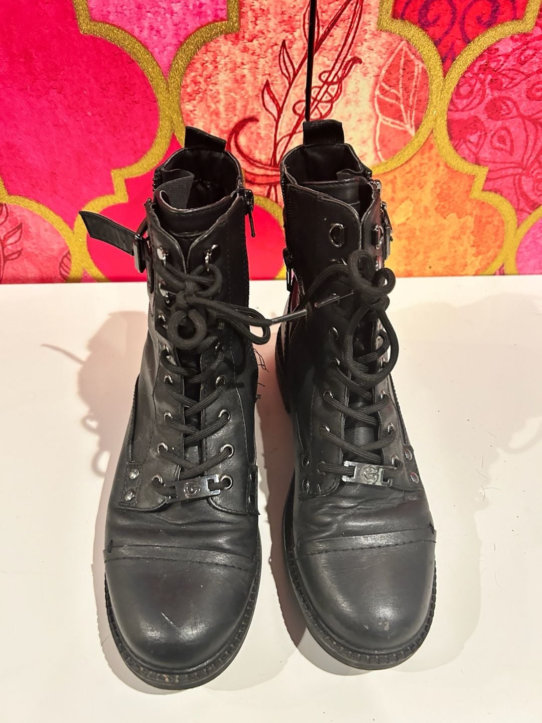 GBG Los Angeles Black Combat Boots Size 8M 9