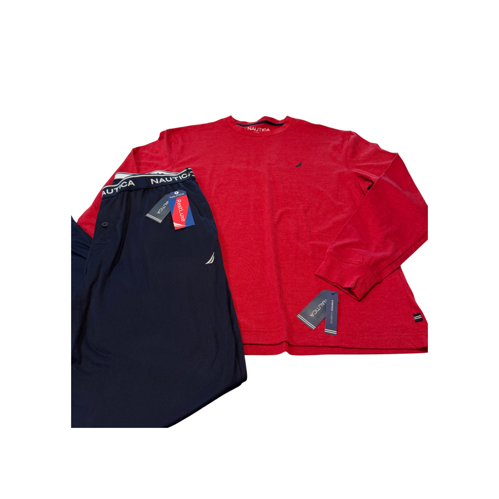Nautica Men's Everyday Classics Long-Sleeve Sleep T-Shirt and Pants Pajama 2