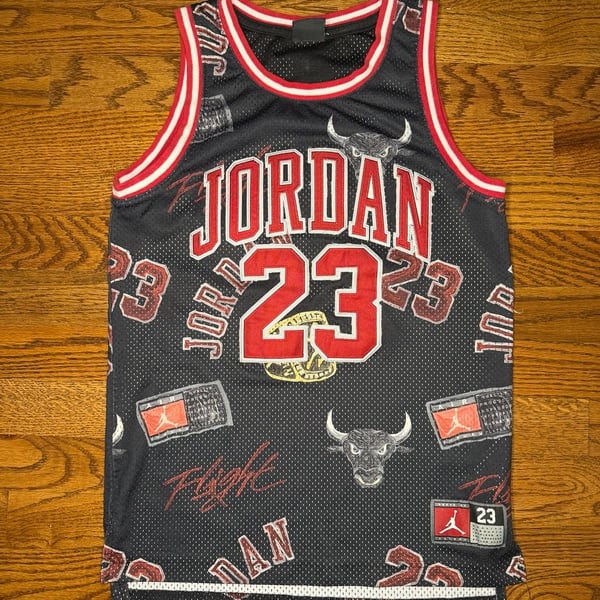 Jordan Kids Grade School JDN 23 AOP Tank Jersey Size M Black Red