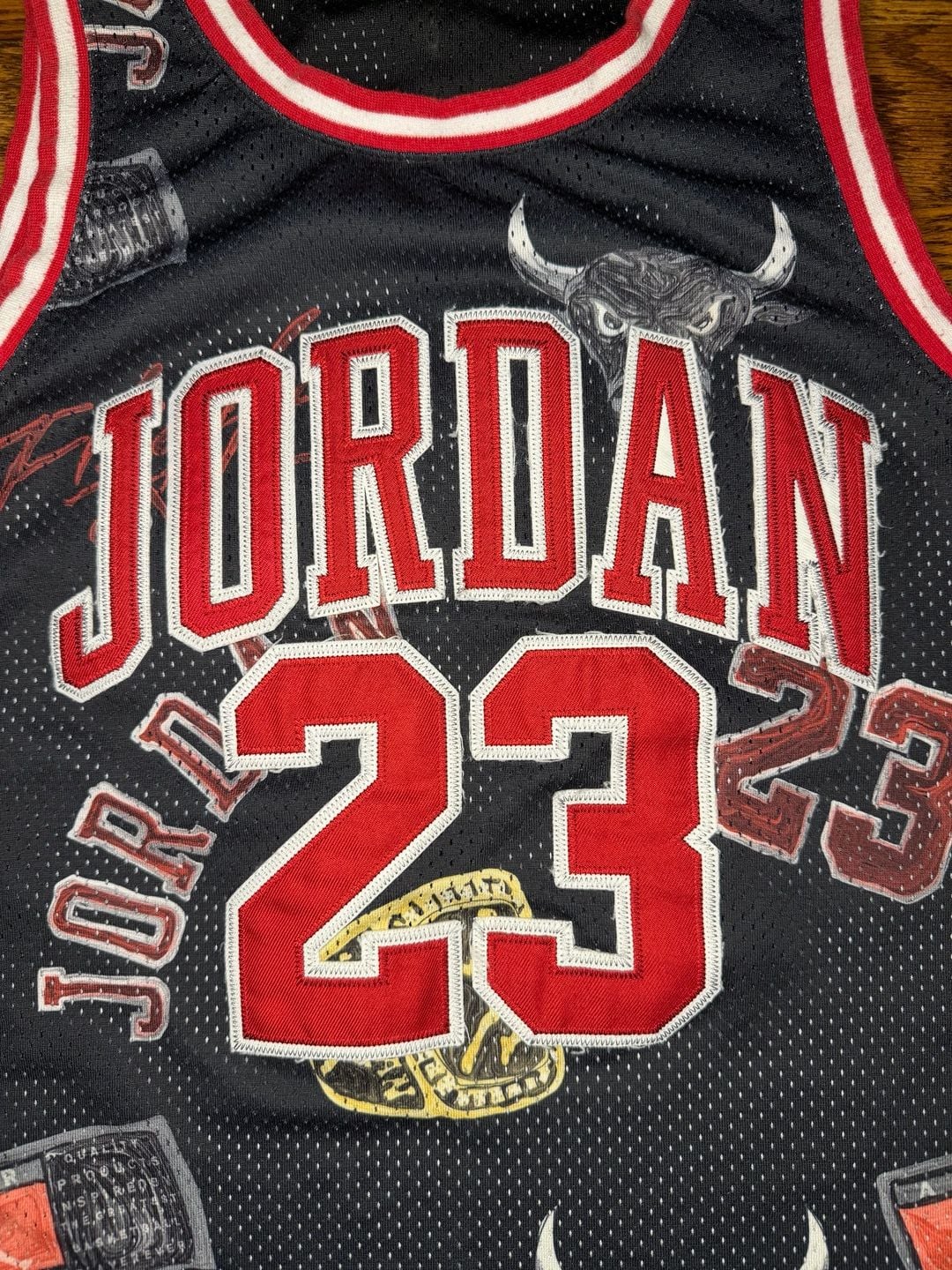 Jordan Kids Grade School JDN 23 AOP Tank Jersey Size M Black Red 3