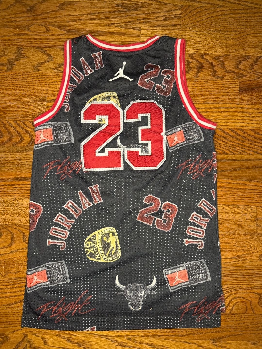 Jordan Kids Grade School JDN 23 AOP Tank Jersey Size M Black Red 6