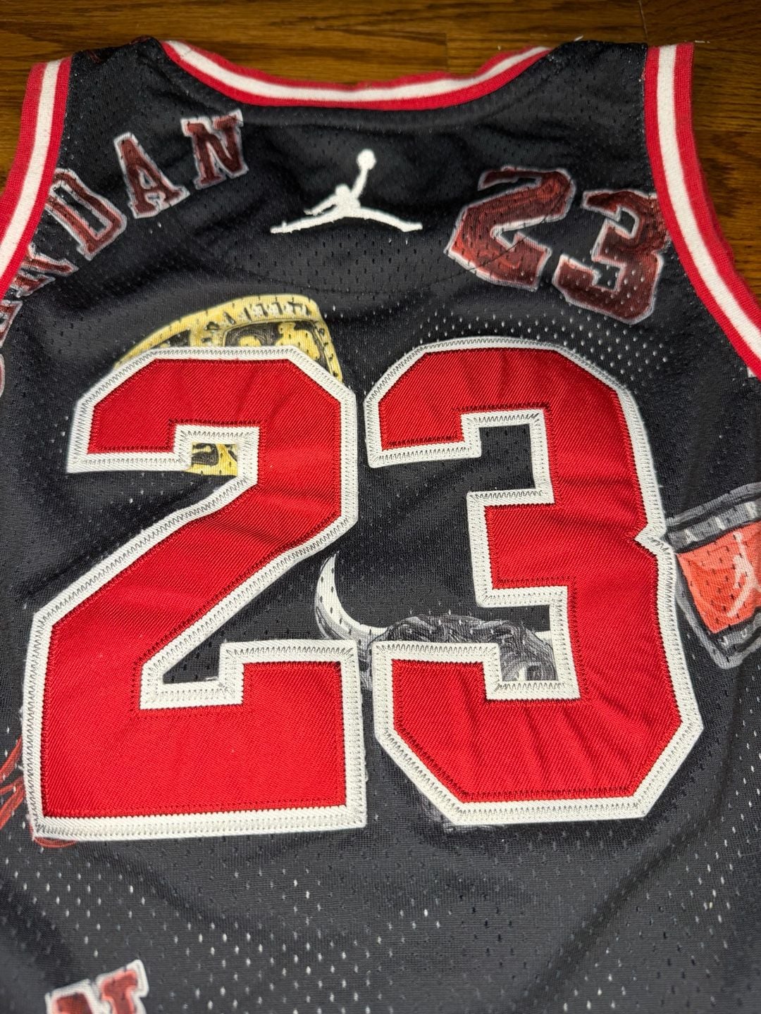 Jordan Kids Grade School JDN 23 AOP Tank Jersey Size M Black Red 7