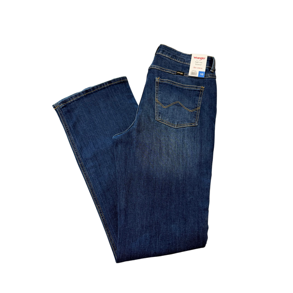 Wrangler Women's High-Rise Bootcut Stretch Jeans Dark Blue Size 10