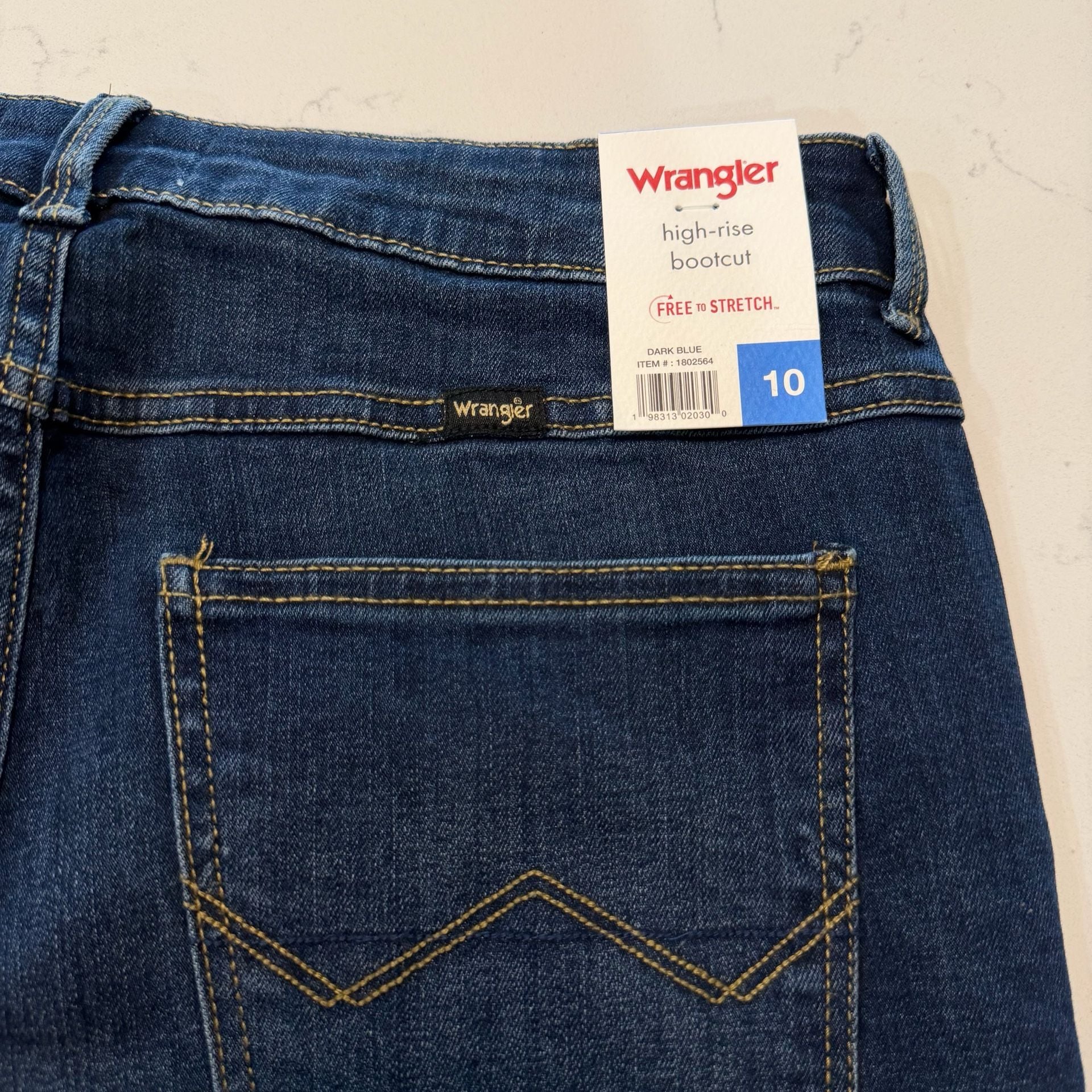 Wrangler Women's High-Rise Bootcut Stretch Jeans Dark Blue Size 10 6