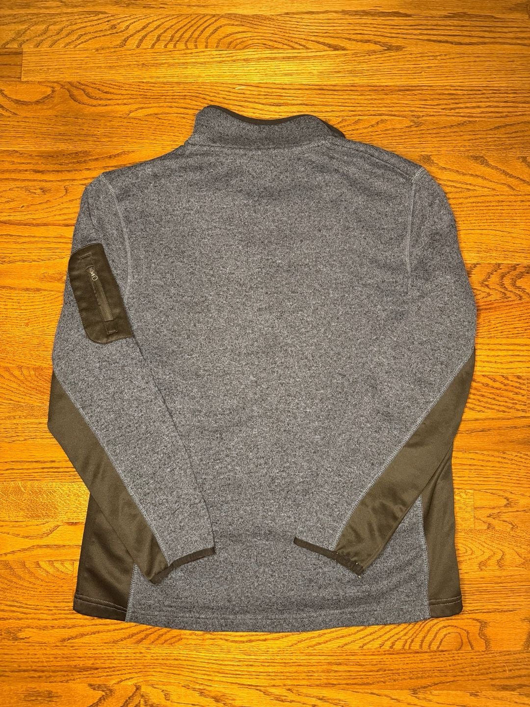 Beverly Hills Polo Club Men's 1/4 Zip Heather Gray Fleece Sweater with Arm Pocket Size L 4
