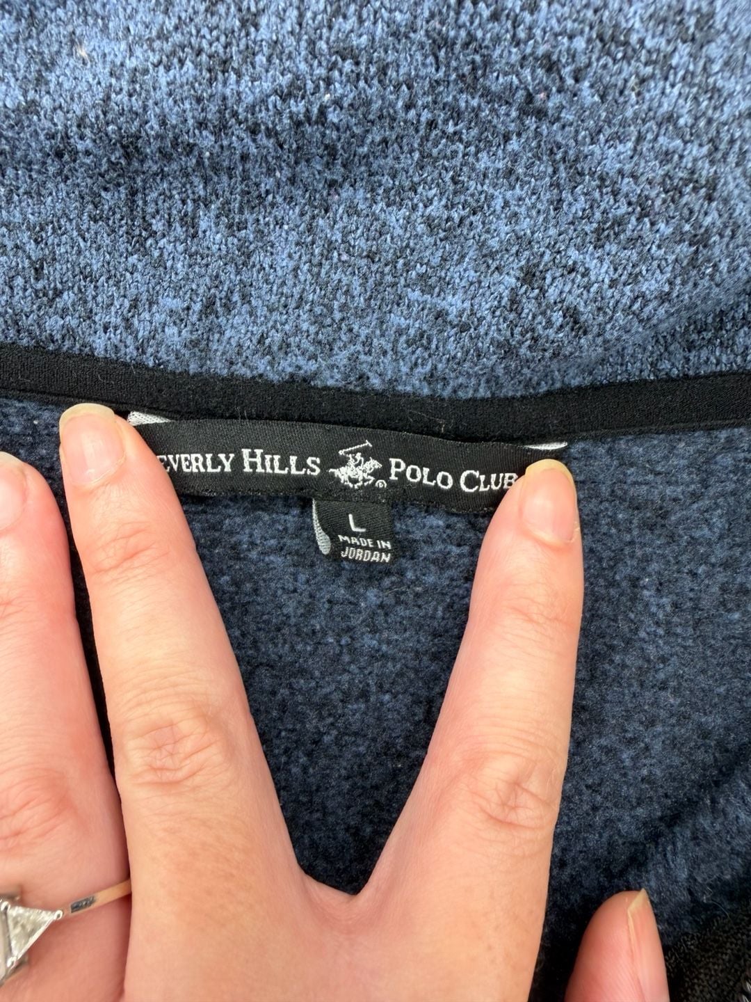 Beverly Hills Polo Club Men's 1/4 Zip Heather Gray Fleece Sweater with Arm Pocket Size L 5