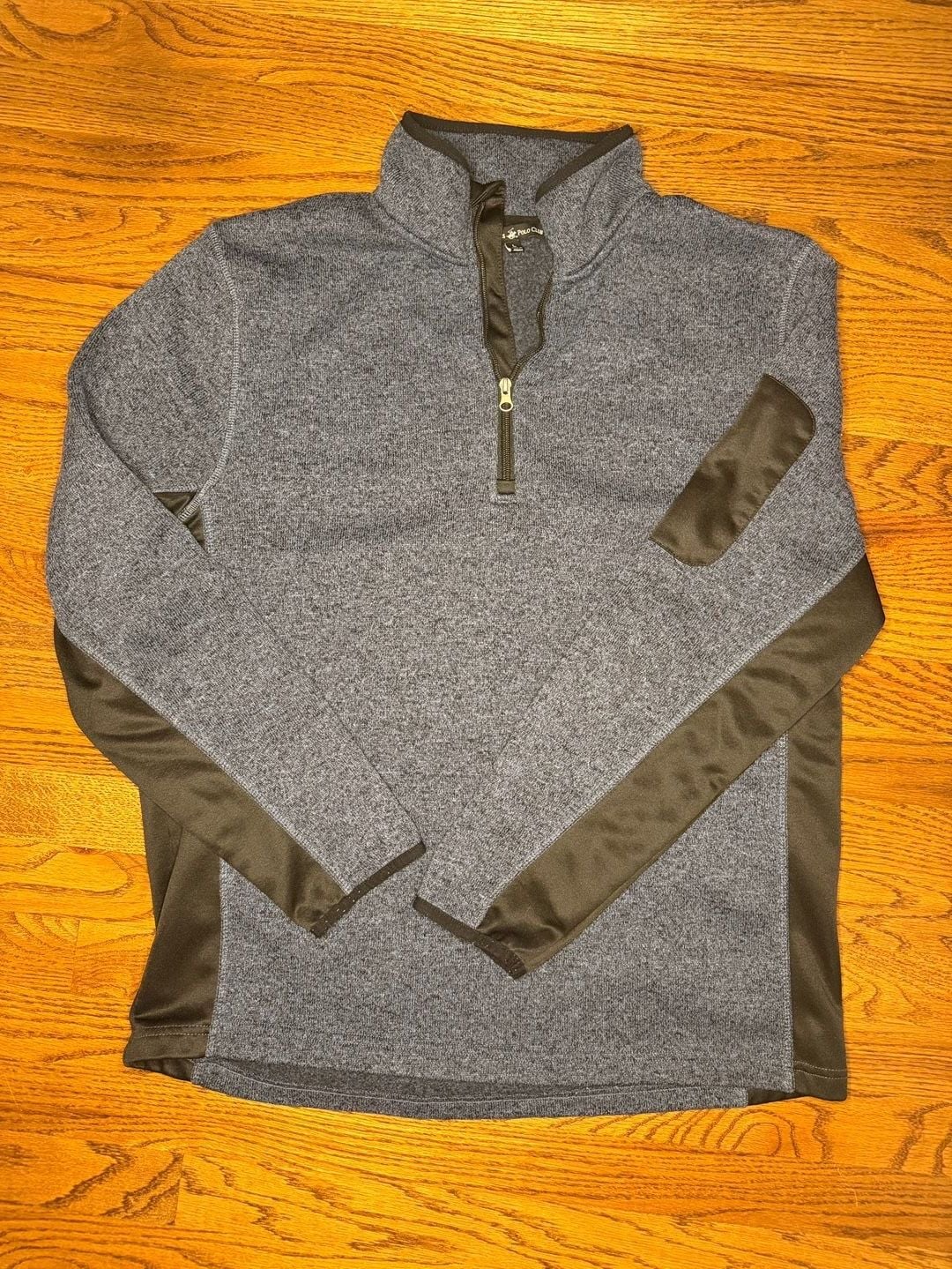 Beverly Hills Polo Club Men's 1/4 Zip Heather Gray Fleece Sweater with Arm Pocket Size L 3