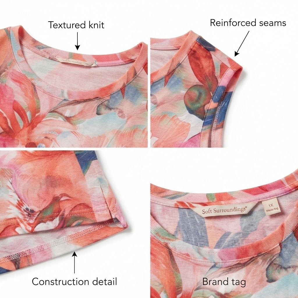 Soft Surroundings Floral Tunic Top, Size 1X 4