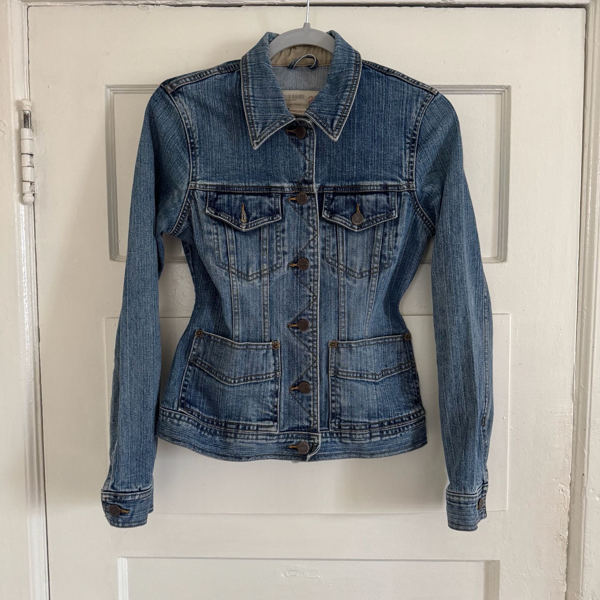 Eddie Bauer Women's Blue Stretch Denim Jean Jacket 2