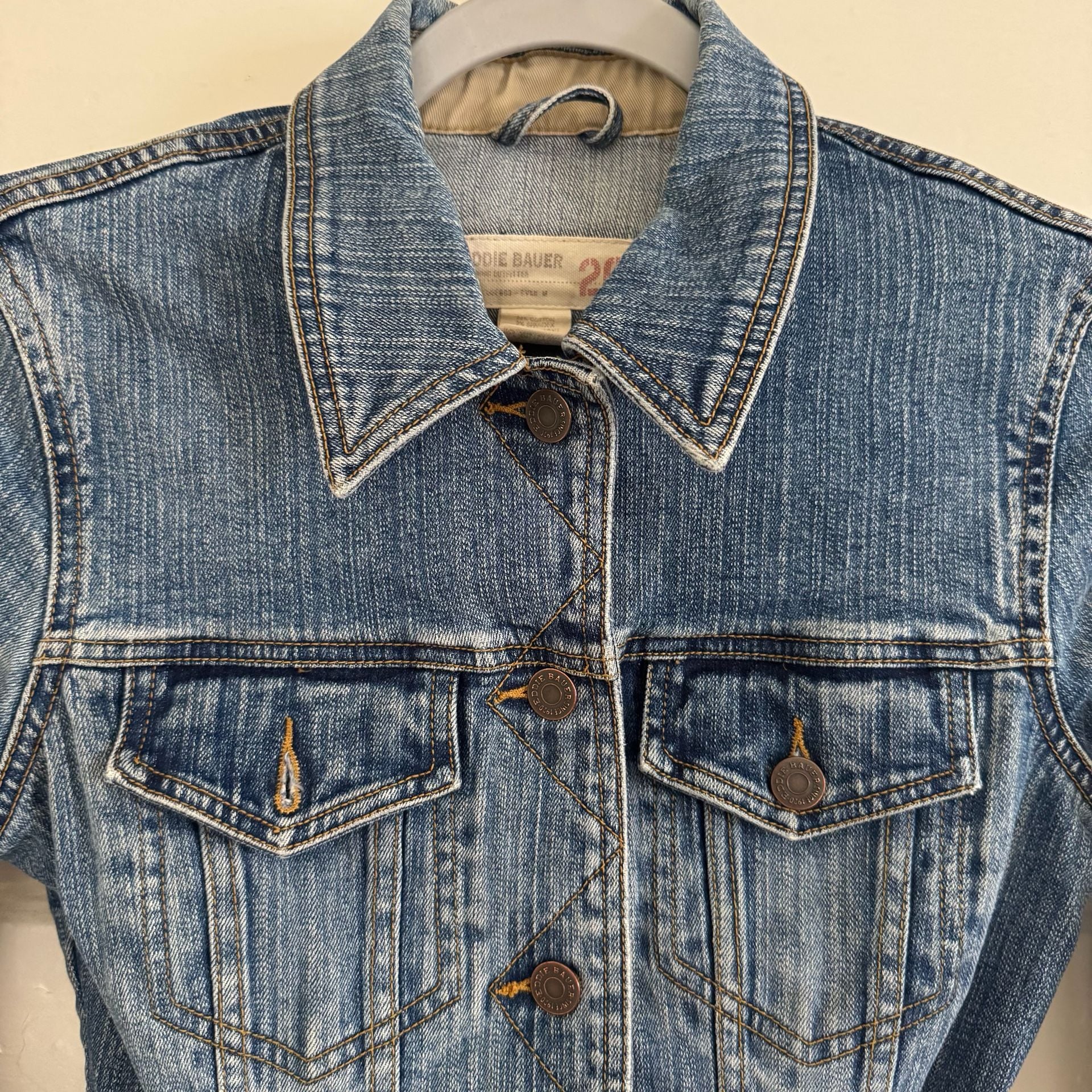 Eddie Bauer Women's Blue Stretch Denim Jean Jacket 3
