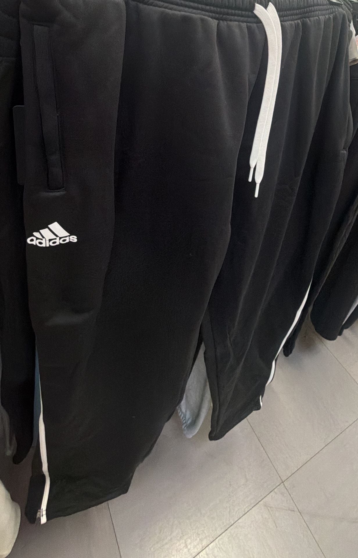 Adidas Black Track Pants with White Side Stripes 4