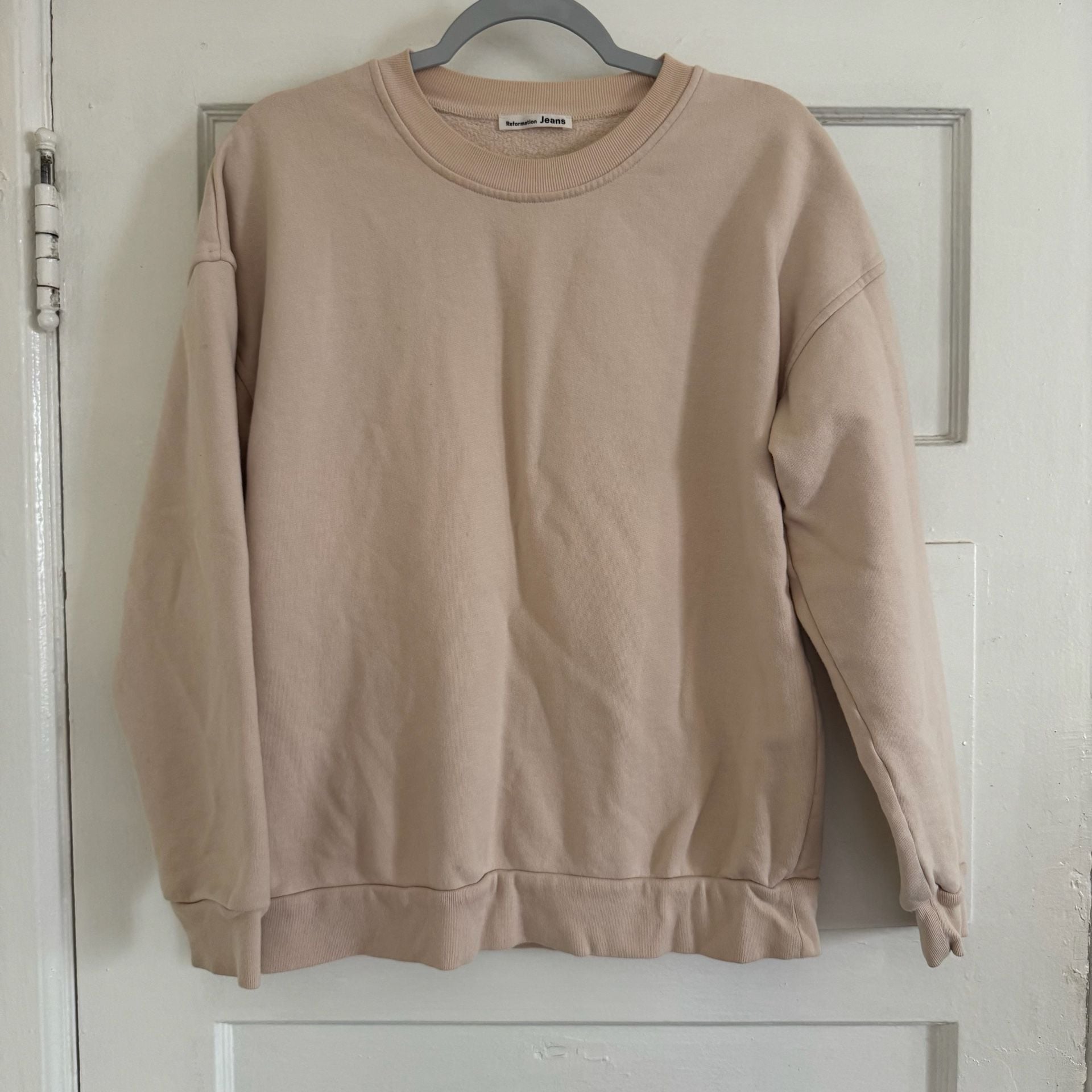 Reformation Jeans Beige Crewneck Sweatshirt 2